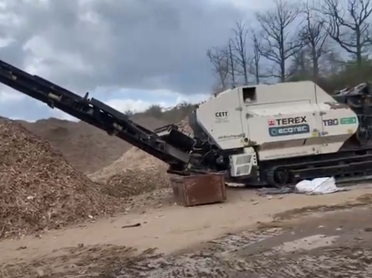 Terex sneldraaier shredder